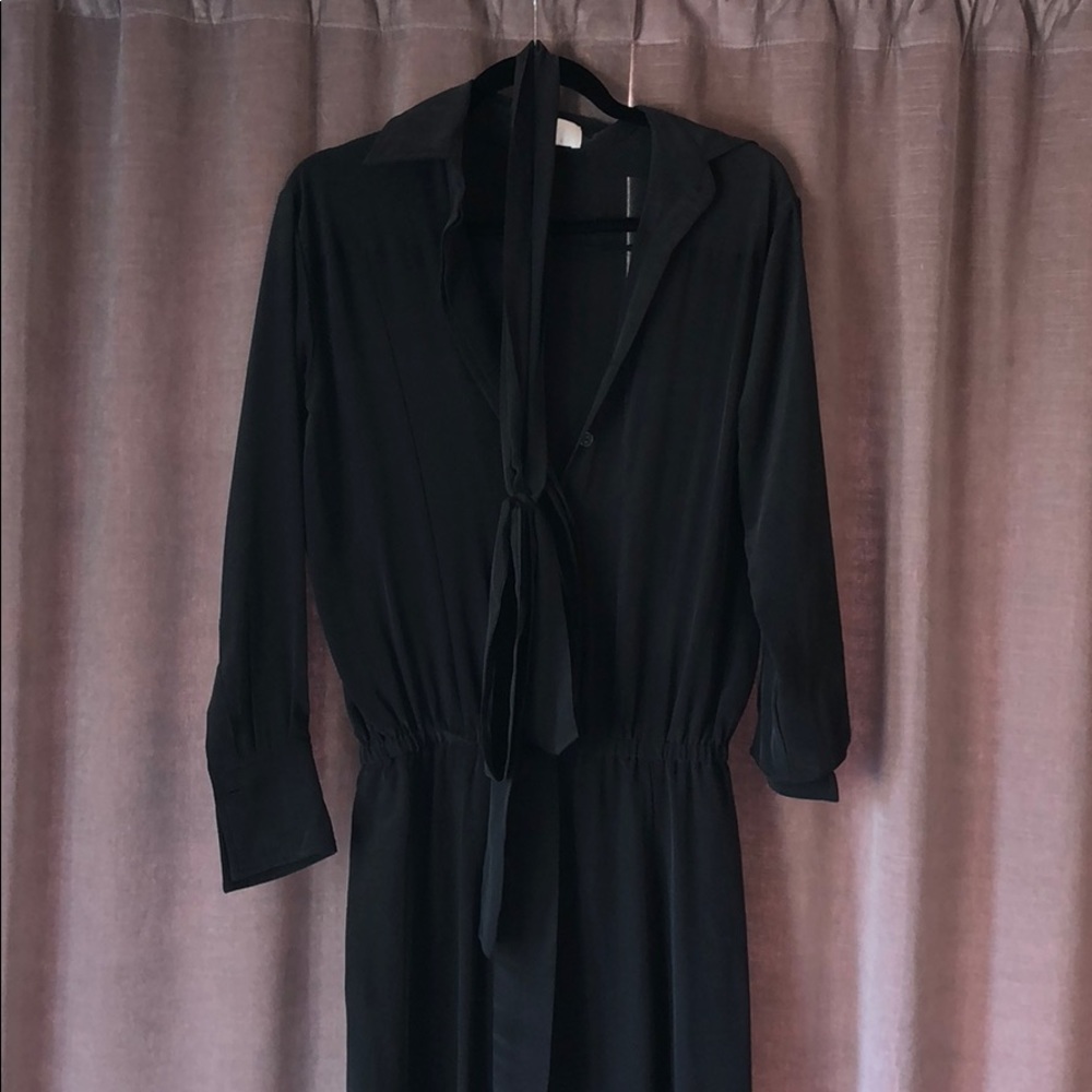 Alexis Black Silk Button Up Maxi Dress